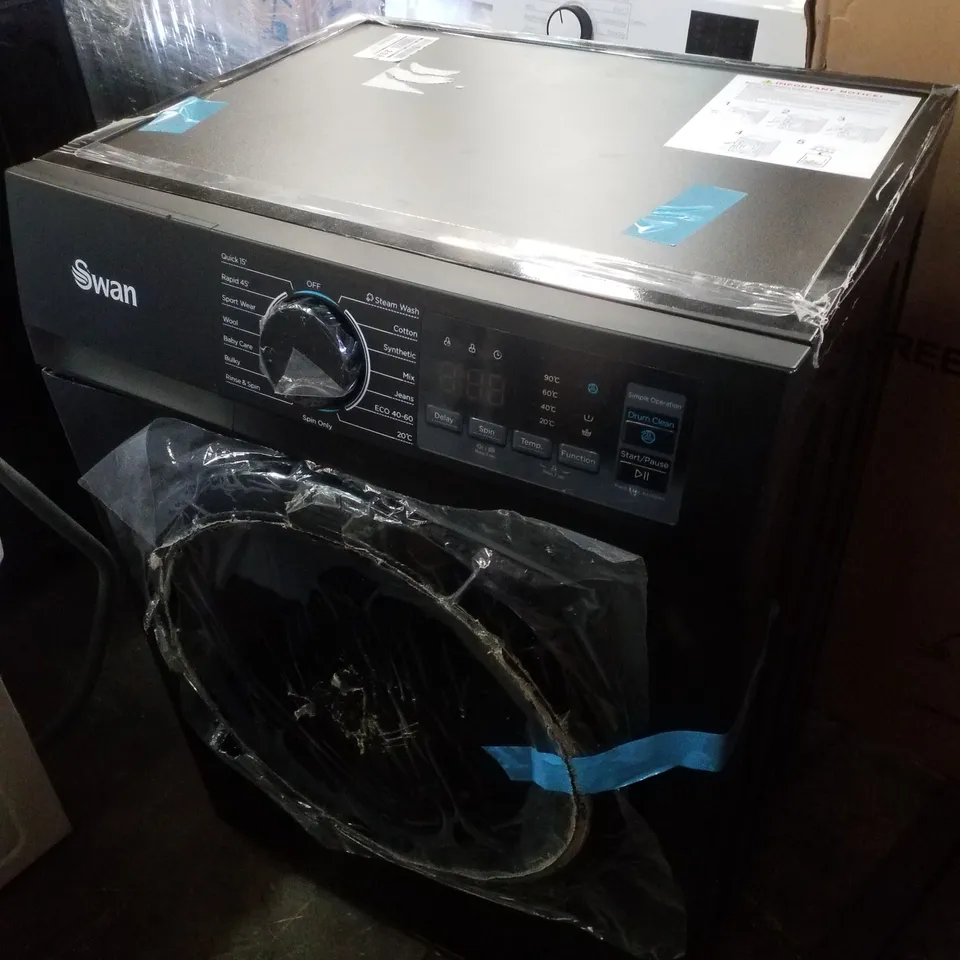 SWAN 8KG 1400 SPIN FREESTANDING WASHING MACHINE - BLACK