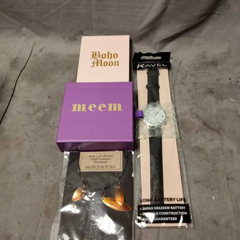 APPROXIMATELY 20 ASSORTED JEWELLERY AND JEWELLERY RELATED ITEMS  TO INCLUDE MEEM, BOHO MOON, RAVEL, CZECH HANDICRAFTS ETC