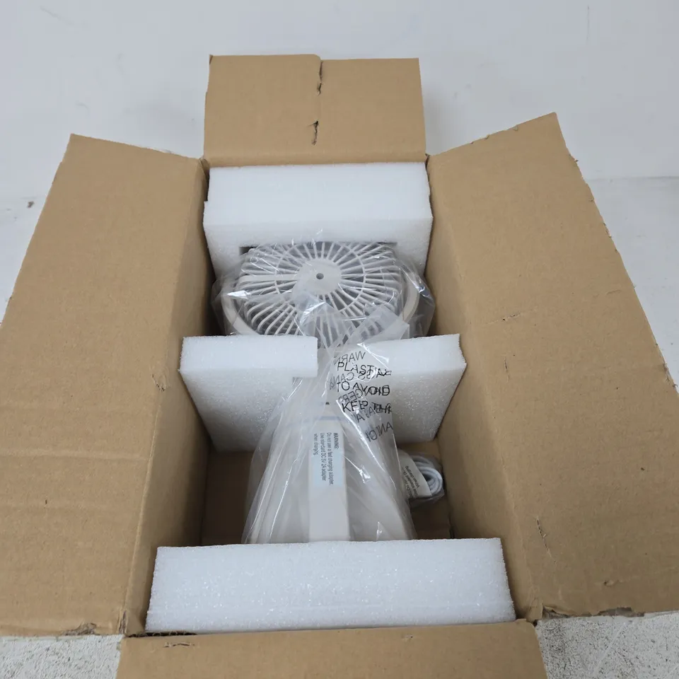 BELL & HOWELL RECHARGEABLE TURBO MISTING DESK FAN – BOXED