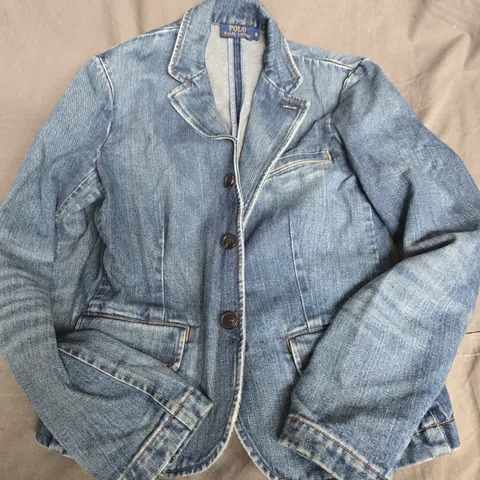 POLO RALPH LAUREN DENIM JACKET IN BLUE - SIZE 8