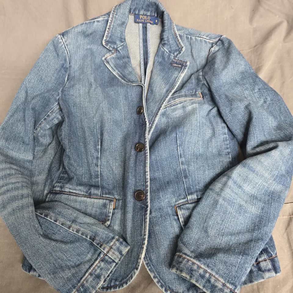 POLO RALPH LAUREN DENIM JACKET IN BLUE - SIZE 8