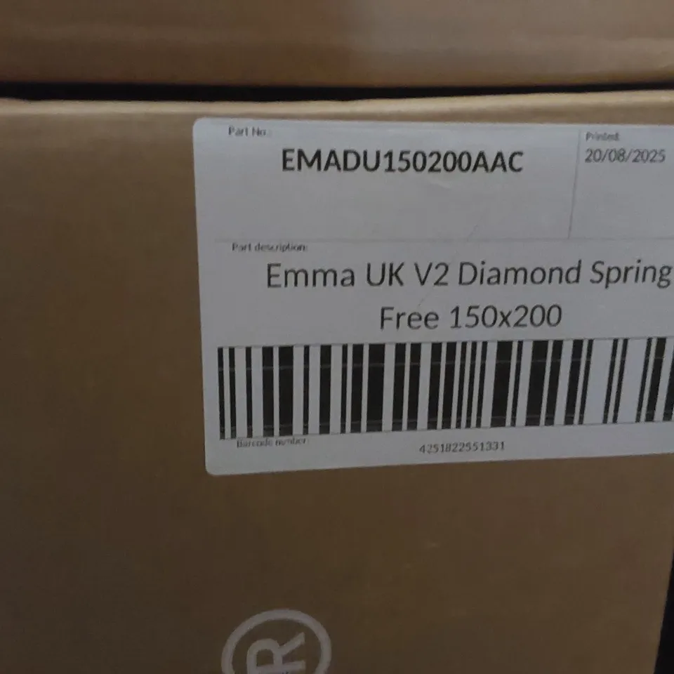 BRAND NEW BOXED EMMA UK V2 DIAMOND SPRING FREE 150 x 200CM KING SIZE MATTRESS 