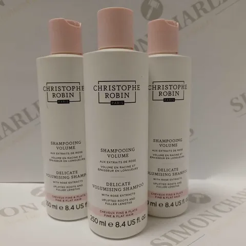 LOT OF 3 X 250ML CHRISTOPHE ROBIN DELICATE VOLUMISING SHAMPOO