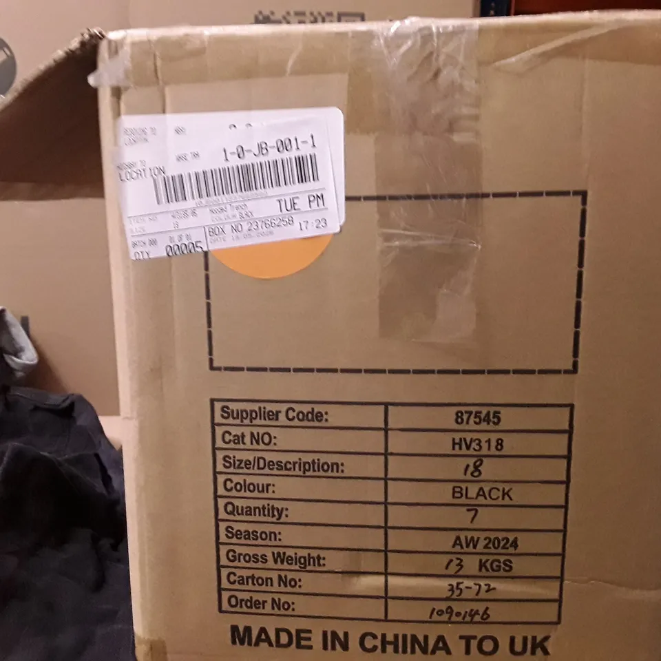 BOXED BRAND NEW JDWILLIAMS DENIM HOODED TRENCH SIZE 18 BLACK COLOUR APPROXIMATELY 5 PIECES 
