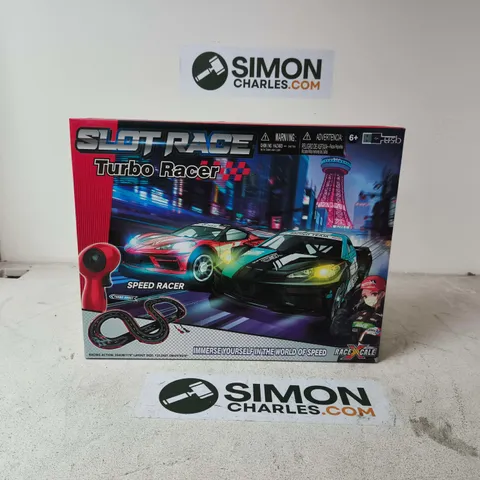 SLOT RACE TURBO RACER BOXED TOY CAR RACING SET