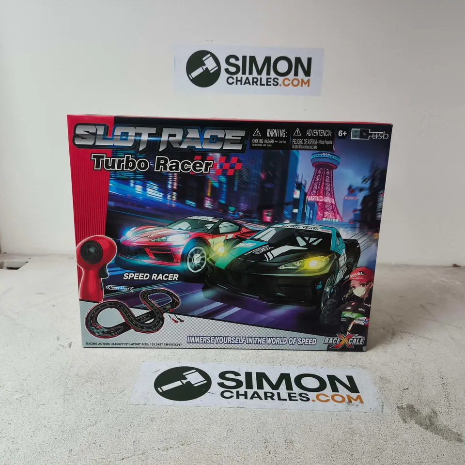 SLOT RACE TURBO RACER BOXED TOY CAR RACING SET