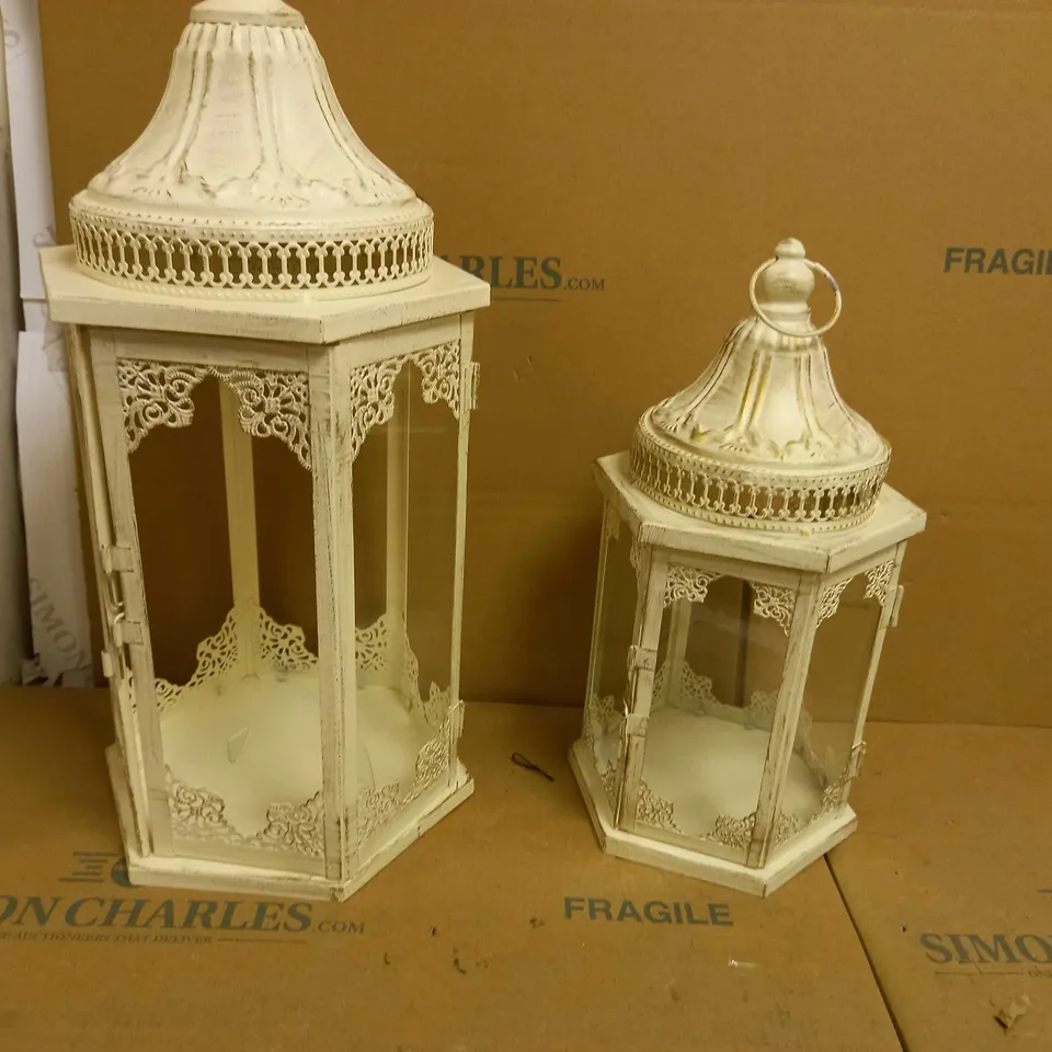 NUPTIO 2 PCS GARDEN LANTERNS EXTRA LARGE OUTDOOR LANTERN