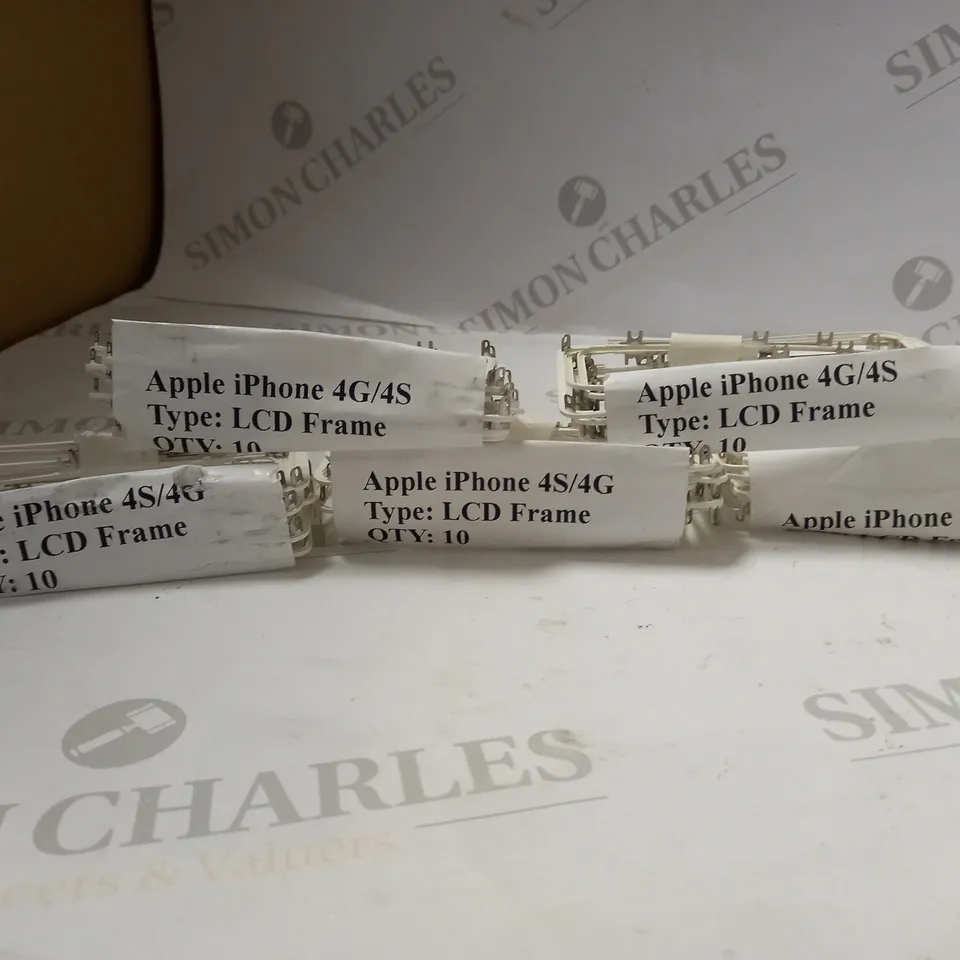 5 X 10 PCS APPLE IPHONE 4G/4S LCD FRAME WHITE
