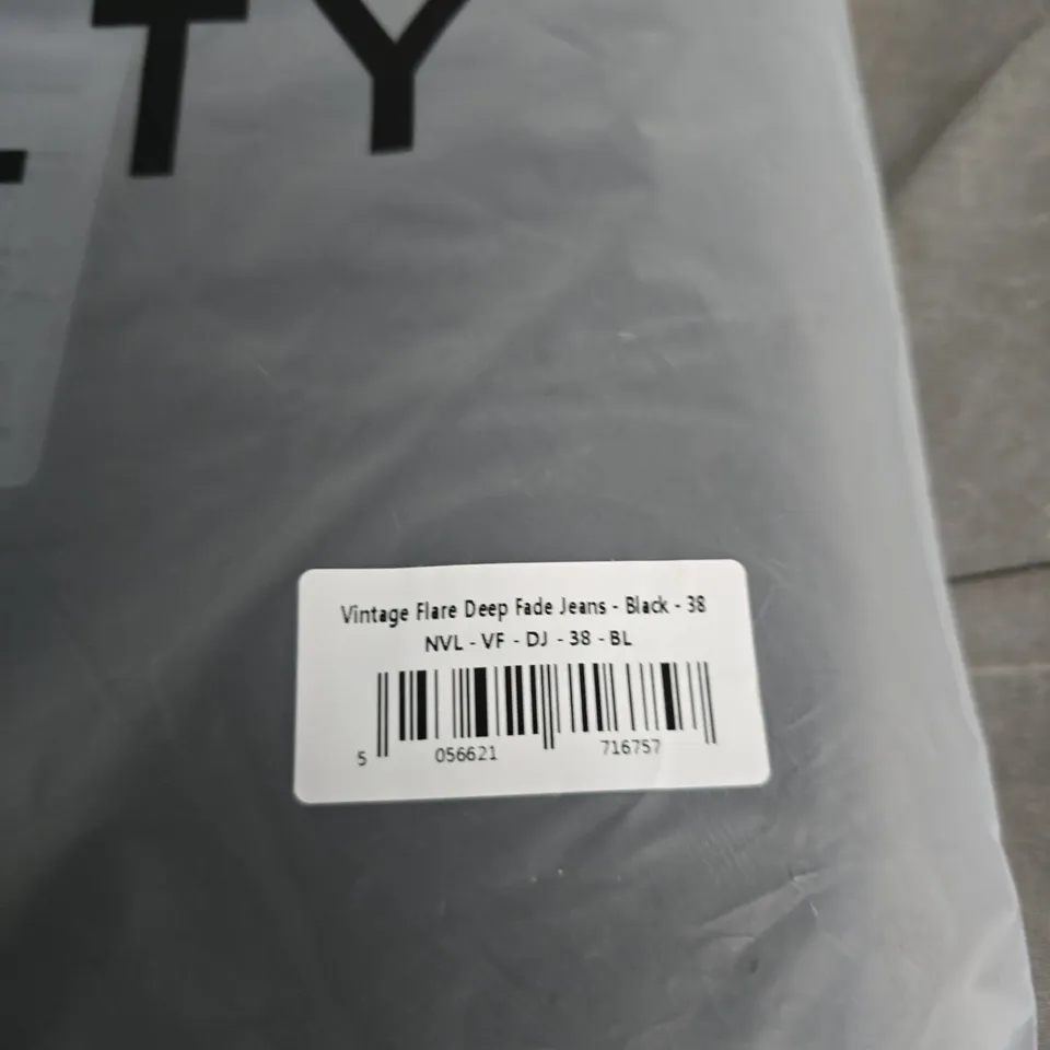 NVLTY VINTAGE FLARE DEEP FADE JEANS – BLACK – W38