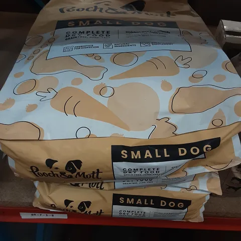 TOTE OF 3 BAGES OF POOCH & MUTT SMALL DOG COMPLETE DRY FOOD CHICKEN AND SUPERFOODS