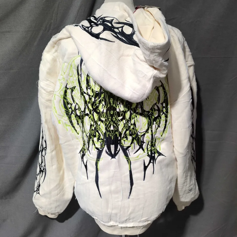 COOL SHIRTZ WEAVER HOODED ZIPUP JACKET – CREAM, SIZE M