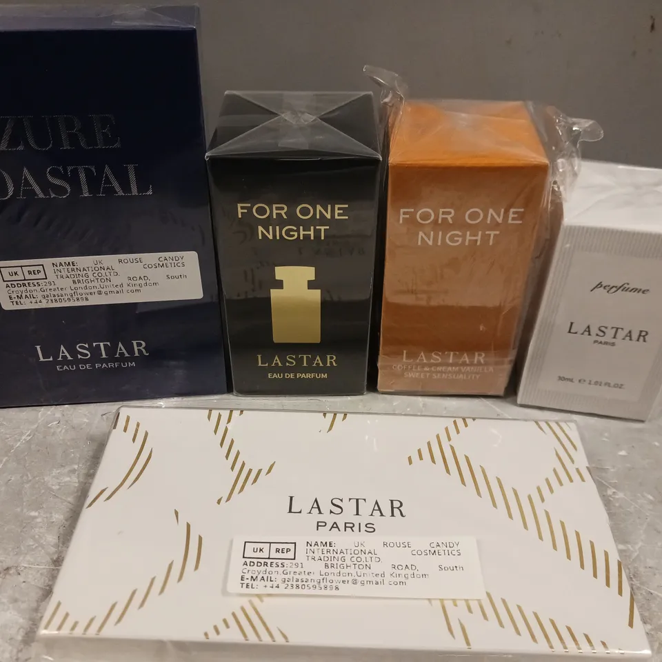 APPROX 20 ASSORTED LASTAR FRAGRANCES TO INCLUDE AZURE COASTAL, FOR ONE NIGHT, PERFUME, ETC 