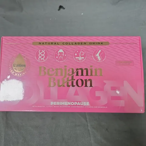 SEALED BENJAMIN BUTTON PERIMENOPAUSE FORMULA LIQUID MARINE COLLAGEN DRINKS - 14 X 30ML SACHETS