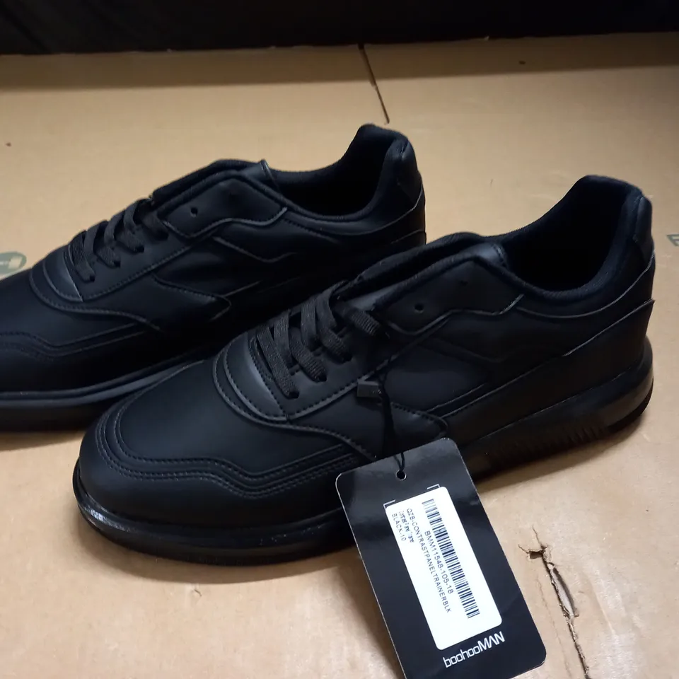 BOOHOO CONTRAST PANEL TRAINERS IN BLACK - 10