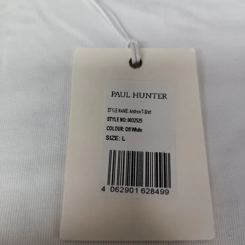 PAUL HUNTER ANDREW T-SHIRT – OFF WHITE, UK SIZE L