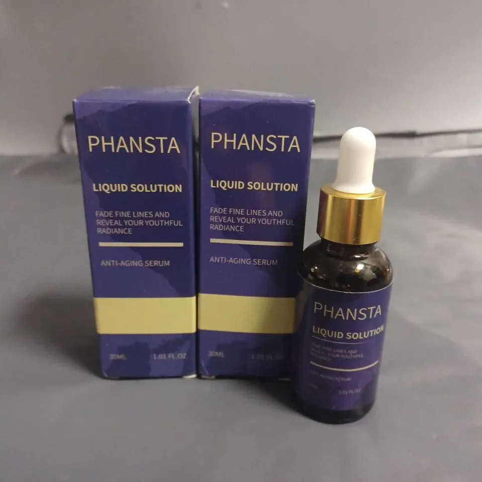 LOT OF 3 PHANSTA LIQUID SOLUTION ANTI-AGING SERUM - 30ML