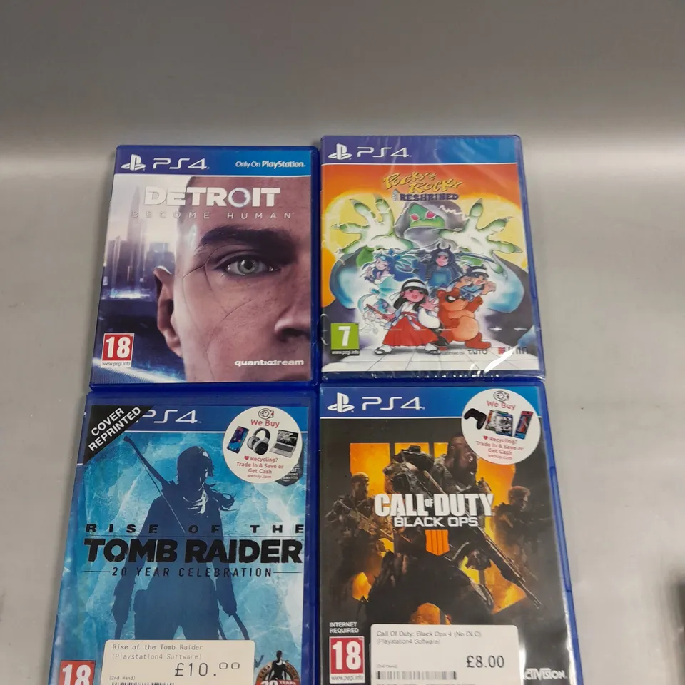 10 X ASSORTED VIDEO GAMES TO INCLUDE DETROIT BECOME HUMAN, CALL OF DUTY BLACK OPS, GRAND THEFT AUTO V ETC