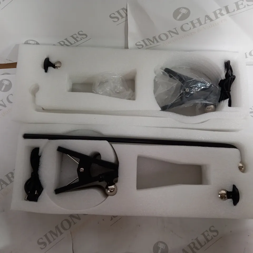 AURAGLOW SET (X2) OF 3-IN-1 MAGNETIC DESK LIGHTS - BLACK (MISSING PARTS)