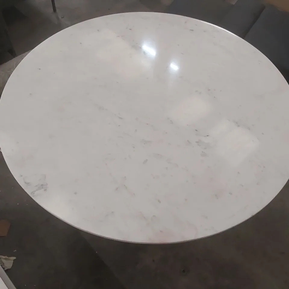 GALLERY DIRECT MARMO REAL MARBLE ROUND DINING TABLE