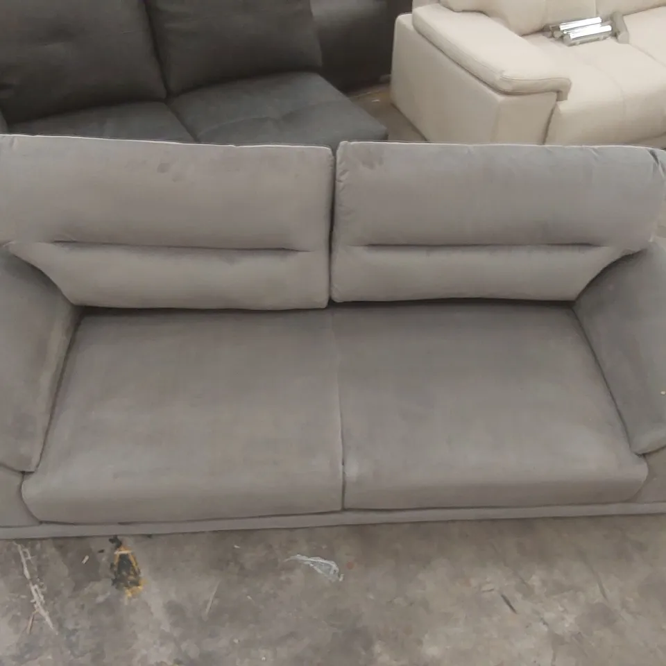 QUALITY DESIGNER ALENA 3-SEATER SOFA IN GREY VELVET