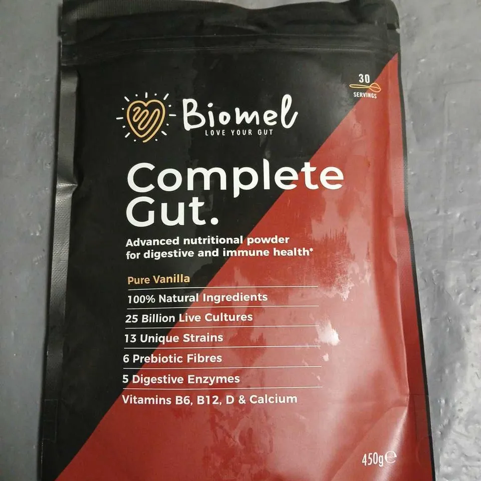 BIOMEL COMPLETE GUT FOOD SUPPLEMENT - VANILLA 450G