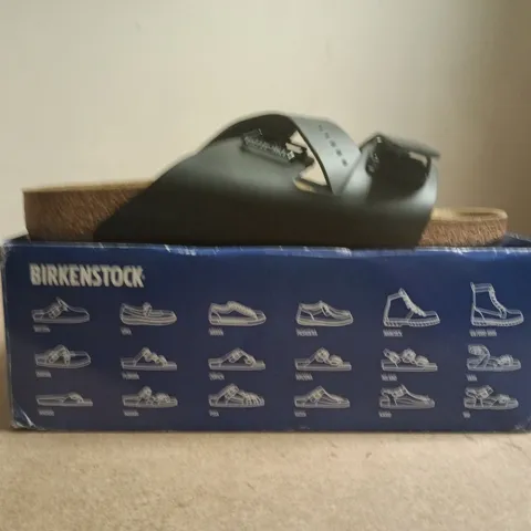 BOXED PAIR OF BIRKENSTOCK OPEN TOE SANDALS IN BLACK SIZE EU 46