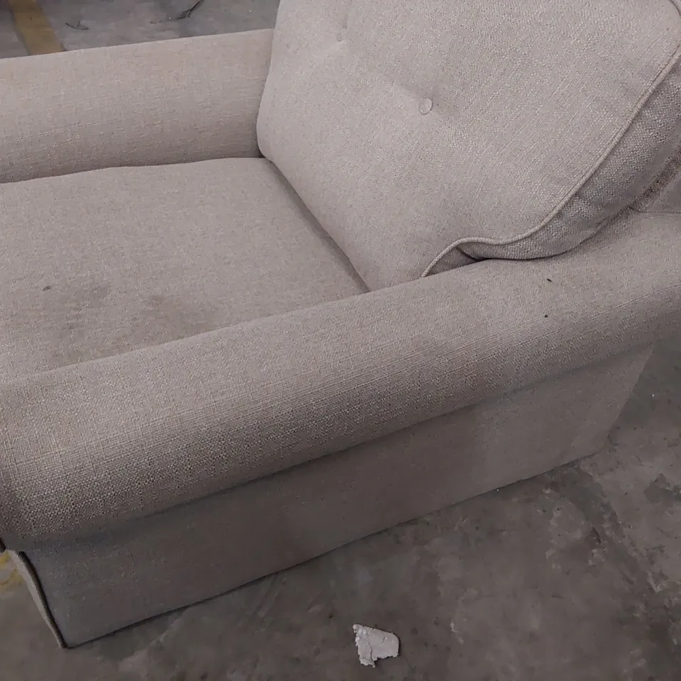 DESIGNER EASY CHAIR BEIGE FABRIC 