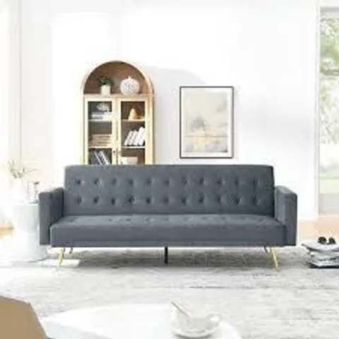 BOXED INDOOR LIVING OLIVIA SLATE GREY 3 SEATER SOFA BED - CLIC CLAC