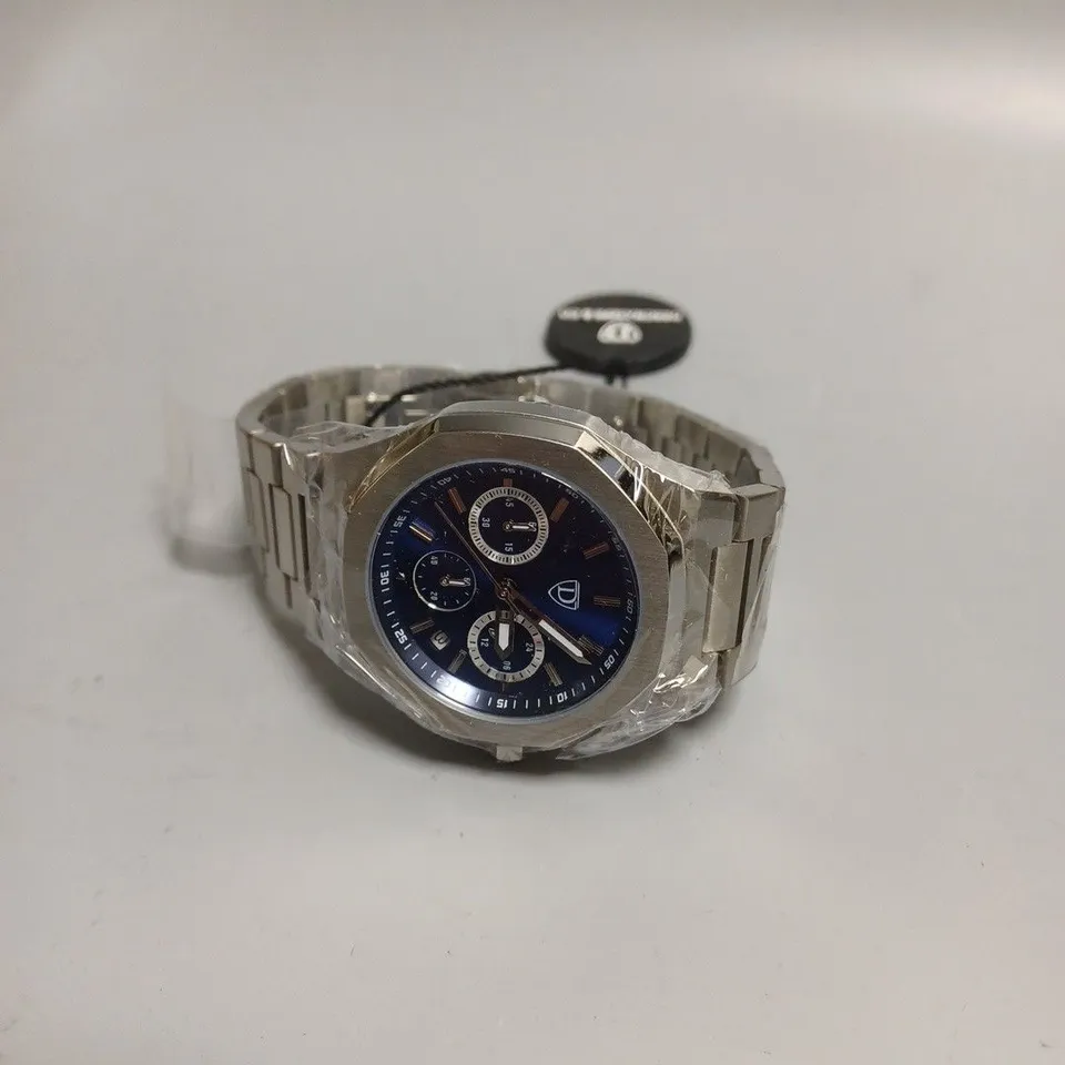 MENS DESCHAMPS & CO CHRONOGRAPH WATCH – SUB DIALS WITH DATE – STAINLESS CASE & STRAP – 5ATM WATER RESISTANT