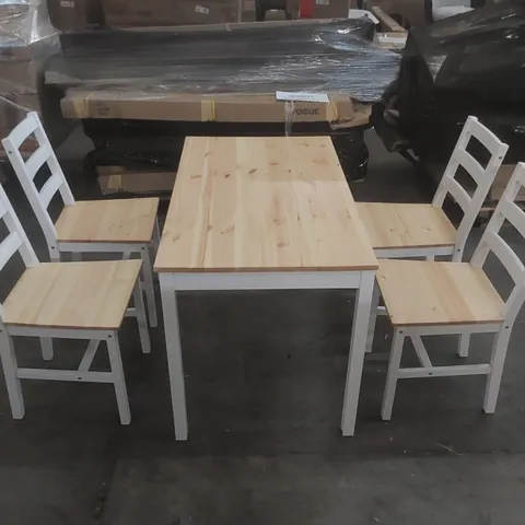 ODOM 4 - PERSON DINING SET TABLE TOP COLOUR: NATURAL