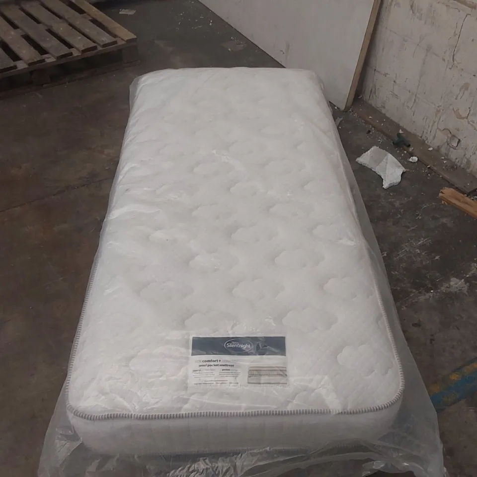 QUALITY BAGGED SILENTNIGHT WOOL POCKET 90CM SINGLE MATTRESS