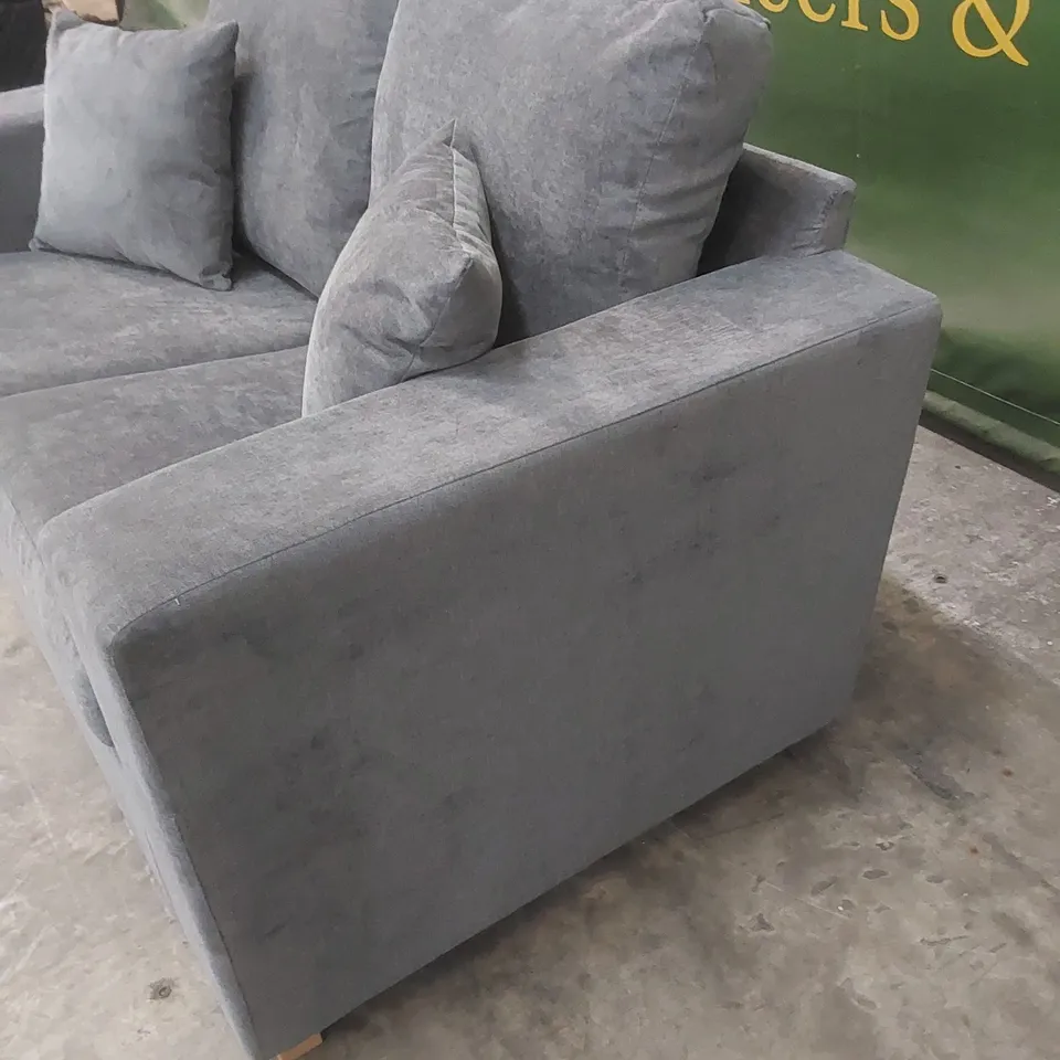 DESIGNER VALENCIA SMALL 2 SEATER GREY FABRIC UPHOLSTERED SOFA 