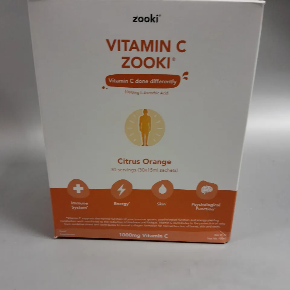 APPROXIMATELY 25 ZOOKI VITAMIN C CITRUS ORANGE SACHETS 