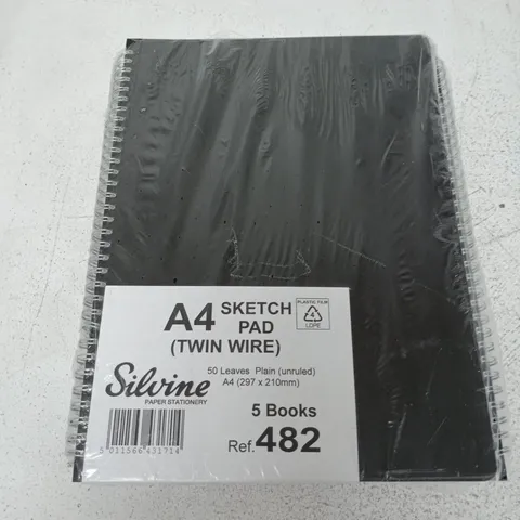 5 PACK OF SILVINE A4 SKETCH PADS