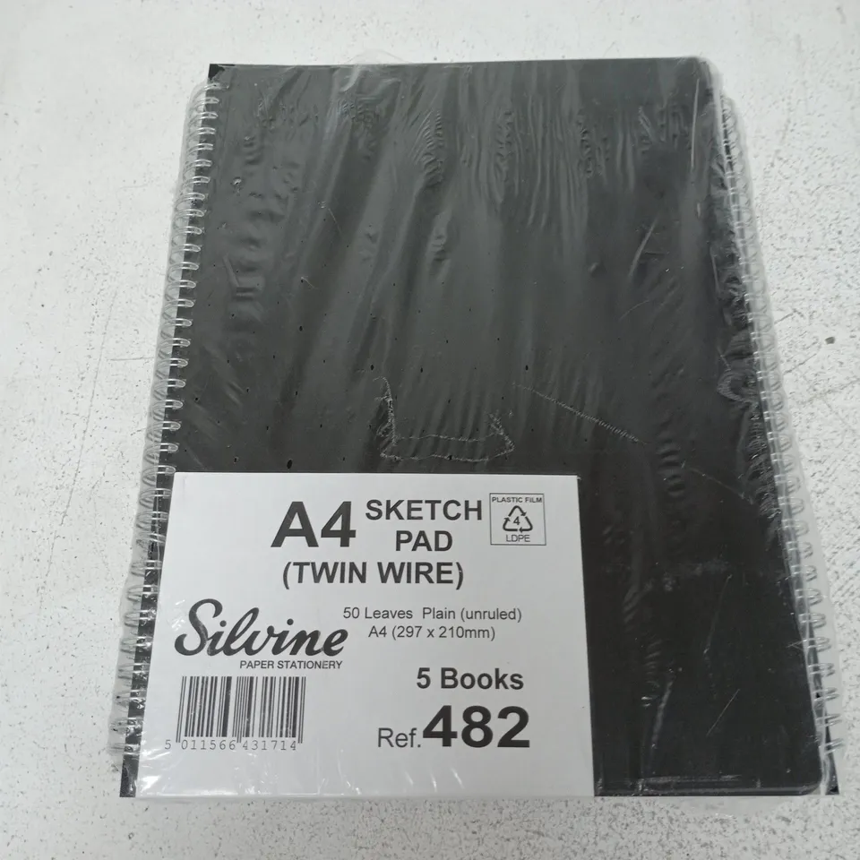 5 PACK OF SILVINE A4 SKETCH PADS