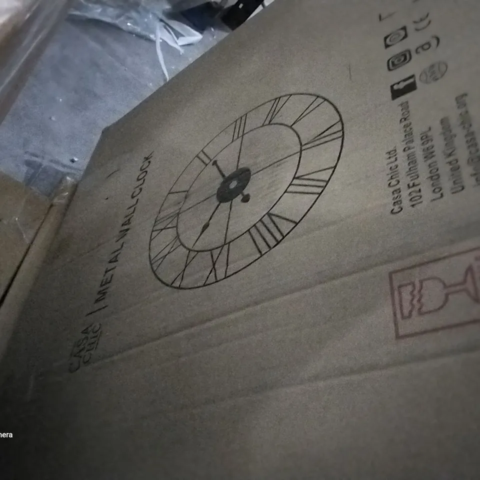 BOXED METAL WALL CLOCK 