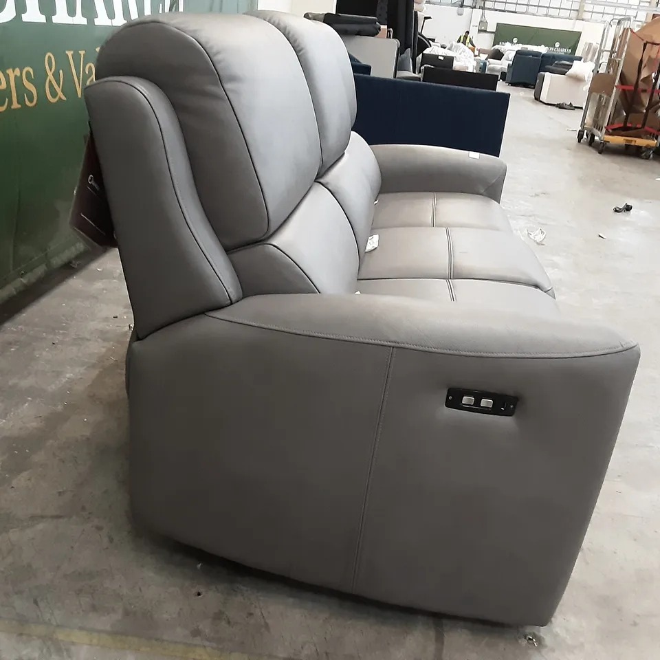 QUALITY BRITISH MANUFACTURED DESIGNER G PLAN HAMILTON 3 SEATER ELECTRIC RECLINING DOUBLE P222 CAPRI GREY 