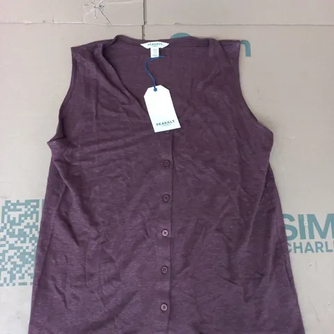 SEASALT CORNWALL CARN GLAZE VEST IN CACAO SIZE UK 12