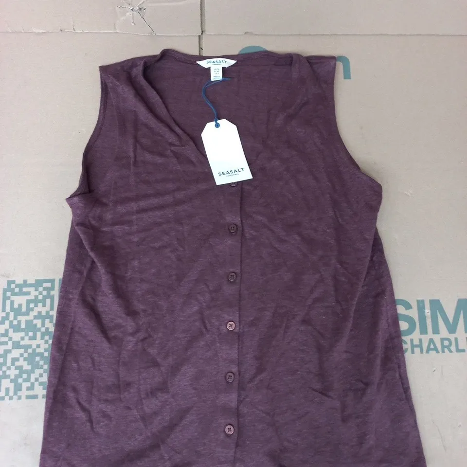 SEASALT CORNWALL CARN GLAZE VEST IN CACAO SIZE UK 12