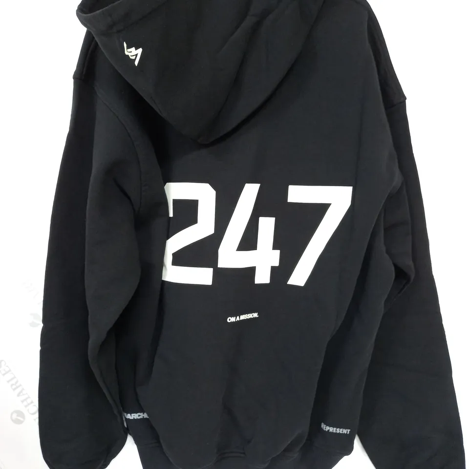 REPRESENT TEAM 247 OVERSIZED HOODIE X MARCHON - BLACK - MEDIUM