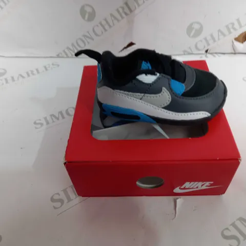 BOXED PAIR OF NIKE TRAINERS FOR BABY IN BLACK/GREY - UK SIZE 2.5