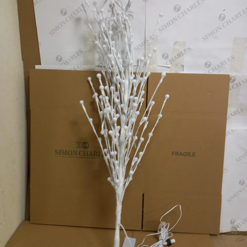 PRE-LIT CHERRY BULB TWIG TREE