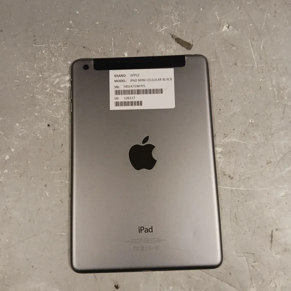 APPLE IPAD MINI BLACK CELLULAR - MODEL A1455