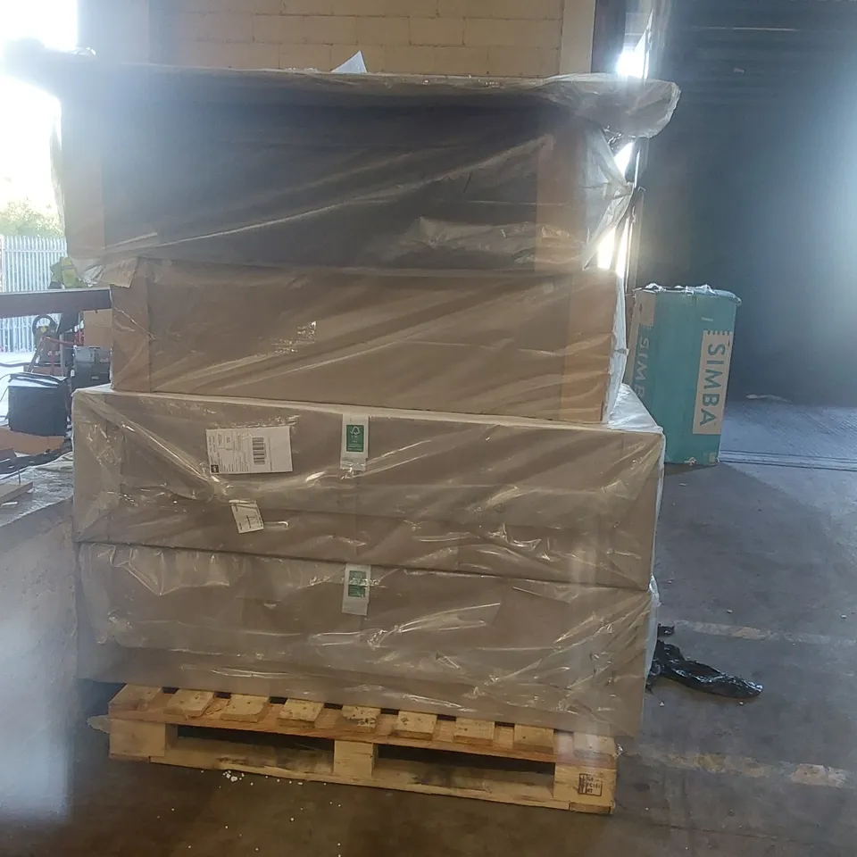 PALLET CONTAINING 4x ASSORTED DIVAN BASE PARTS, 1x HEADBOARD