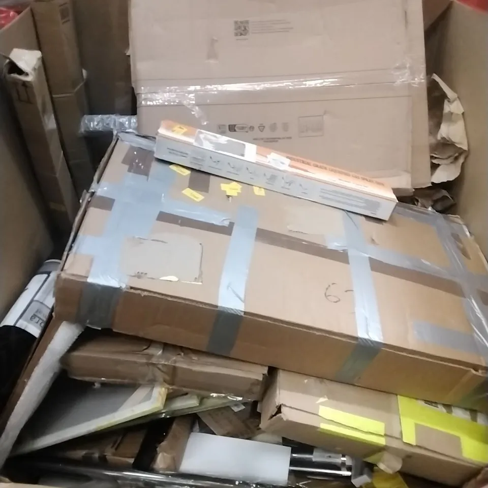 PALLET OF ASSORTED HOUSEHOLD GOODS AND PRODUCTS TO INCLUDE; BOXED FURNITURE ETC