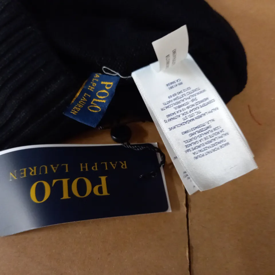 POLO RALPH LAUREN BLACK BEANIE HAT