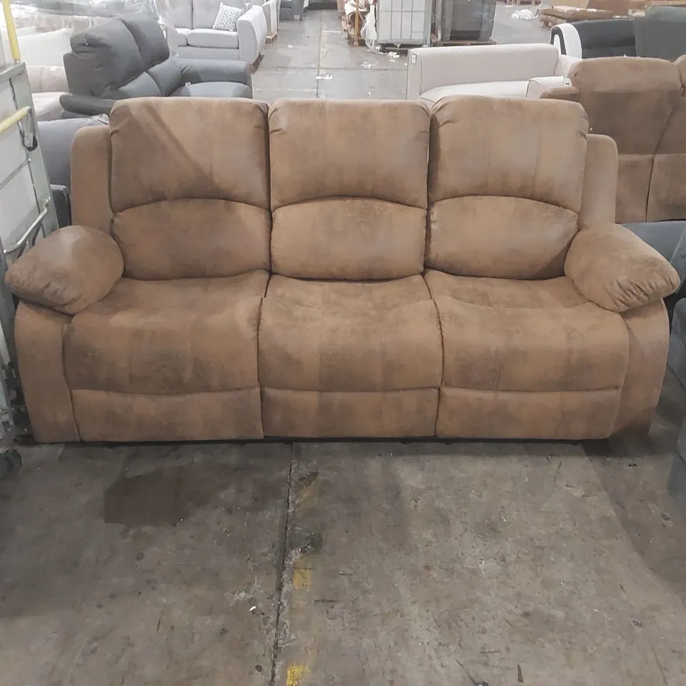 AVERION 3 SEATER FAUX LEATHER MANUAL RECLINING SOFA