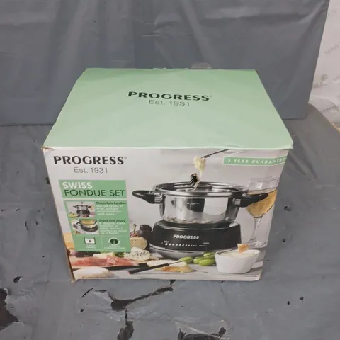 BOXED PROGRESS SWISS FONDUE SET 