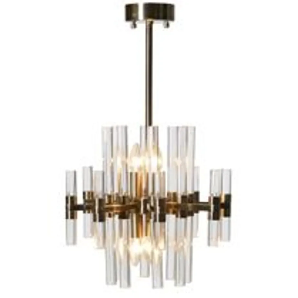 BRAND NEW BOXED GEODE GLASS ROD  LARGE DELUXE CHANDELIER RRP £875