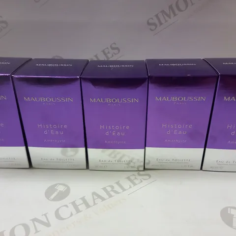 5 X 40ML MAUBOUSSIN HISTOIRE D'EAU AMETHYSTE EAU DE TOILETTE